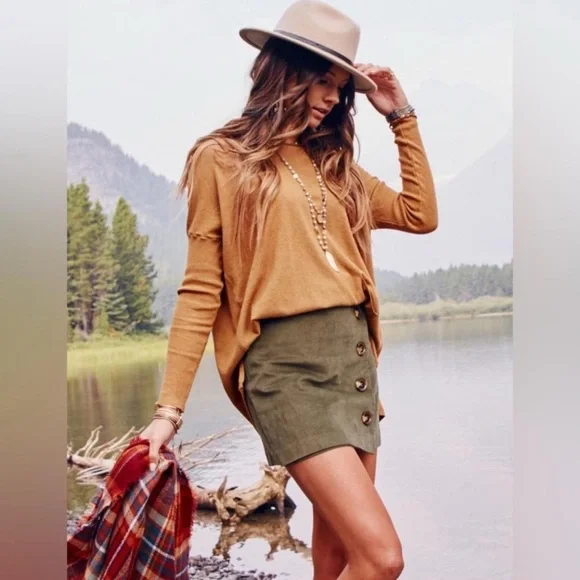 Altar’d‎ State “Addie” Corduroy Skirt – Green, Size M NWT - Picture 2 of 9